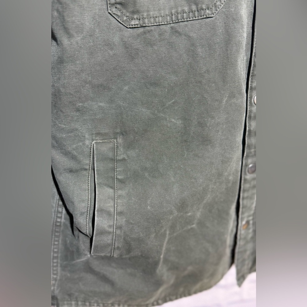 Men’s Vintage Croft & Barrow Shacket, Olive Green, Size Large - Picture 6 of 14